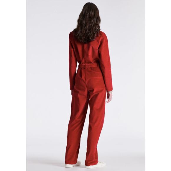 NWT PS Paul Smith Red corduroy long-sleeve jumpsuit 8 - Picture 10 of 11